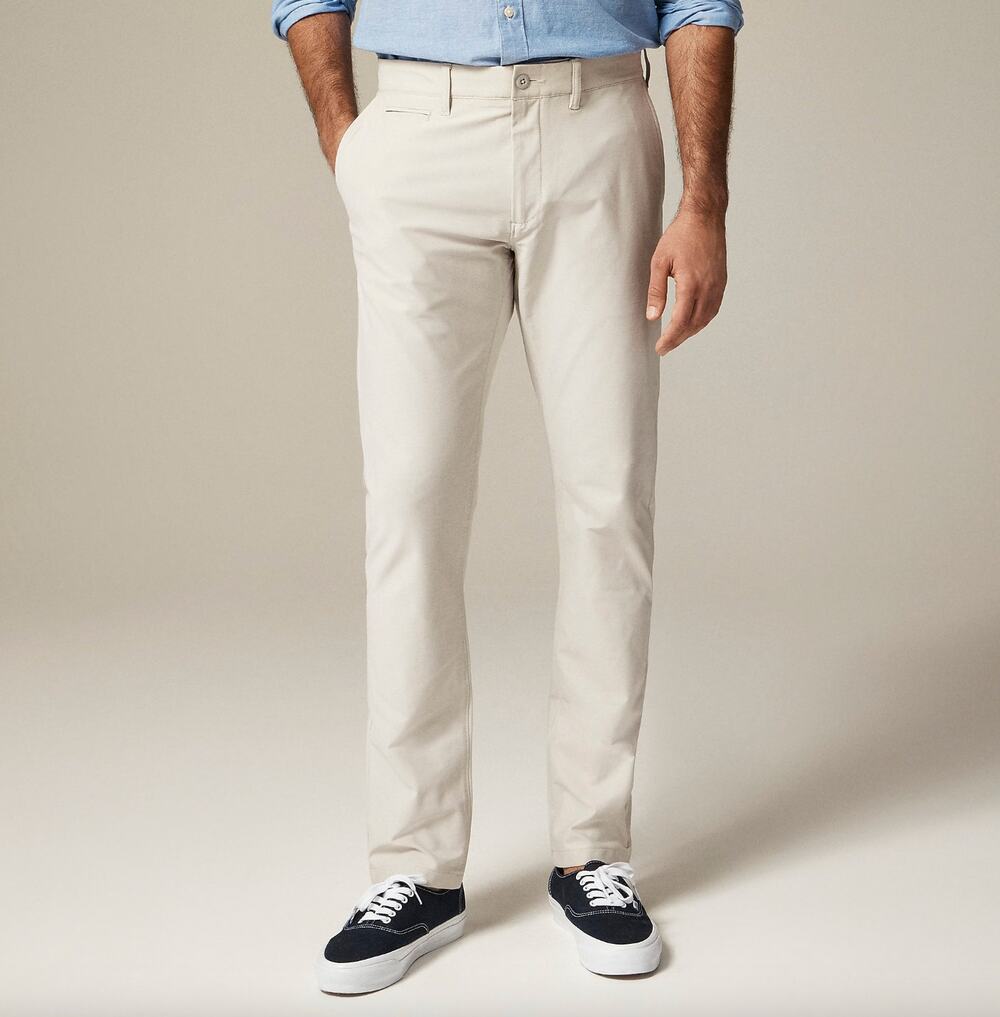 J.Crew 484 Slim Fit Tech Pant Ashen Taupe Cotton Blend Mens W 33 L 32 NWT